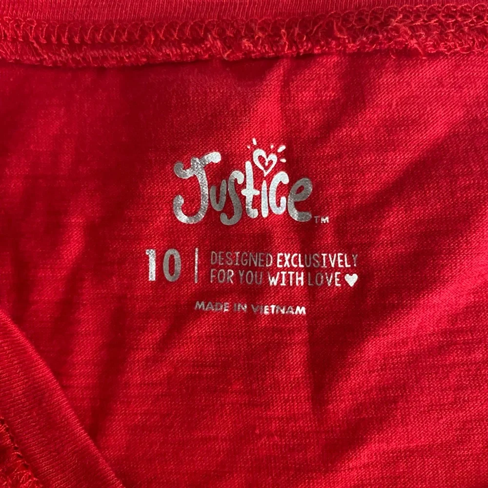 Justice long sleeve shirt. red. size 10